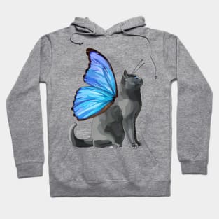 Blue Morpho Flitter Kitty Hoodie